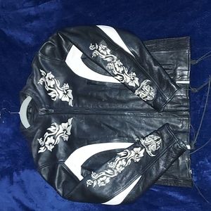 Leather riding jacket